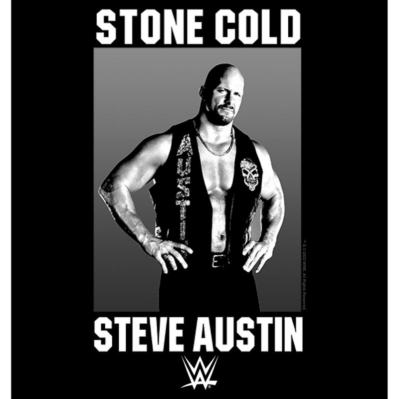 Men's WWE Stone Cold Steve Austin Black and White Photo T-Shirt, 2 of 6