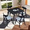CIPACHO (1 Table with 4 Chairs)Wooden Dining Table Set, Modern Simple Design Square Kitchen Table and Fabric Upholstered Dining Chairs,BLACK - 2 of 4