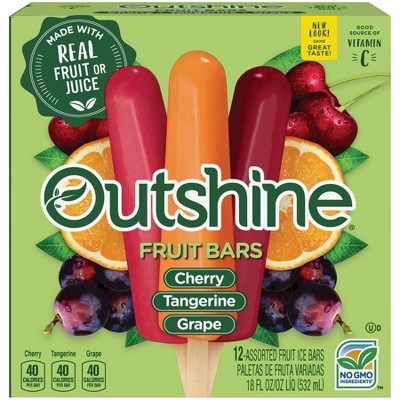 Outshine Cherry/Tangerine/Grape Frozen Fruit Bars - 18oz/12ct