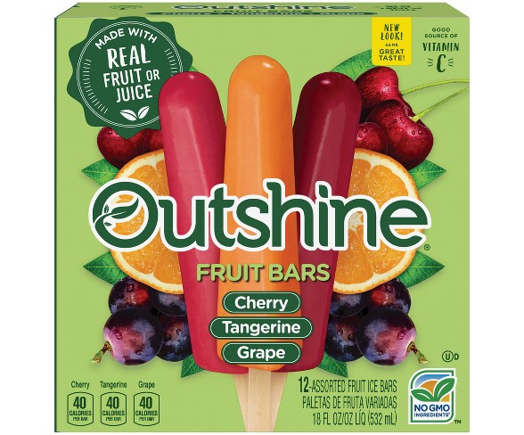 Outshine Cherry/ Lemon/Grape Frozen Fruit Bar - 12ct