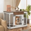 EROMMY Dog Crate Furniture For Small & Medium Dogs, Stylish Wood Dog Crate With Waterproof Top & Roman Columns, Dog Kennel End Table - 2 of 4