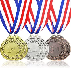 Silver 3-Piece Award Medals Set Bronze Medals for  Volleyball Gold 