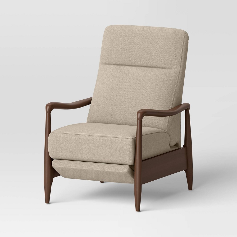 Dusk Mid-Century Arm Recliner Gray/Walnut - Threshold™