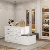 FUFU&GAGA Bench Organizer Storage Cabinet with Seating Hidden Compartment 6 Drawer Dresser Bedroom or Closet - 3 of 4