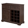 NicBex Wine Bar Cabinet for Liquor and Glasses Farmhouse Kitchen Coffee Bar Cabinet with 2 Drawers and Removable Wine Racks Storage Shelves - 4 of 4