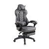 Ridstar Electro Racing Style Fully Reclining Office Chair with Footrest-Grey - 3 of 4