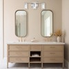DORESshop 18 in. 9W  3000/4000/6000K 3-Light Brushed Nickel Wall Light Integrated LED Vanity Light with Glass Shade, - 2 of 4