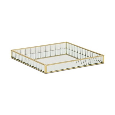 Cheung's Veldra Gold Square Fluted Glass Tray - Small