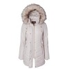 Sportoli Women Longer Length Plush Lined Quilted Winter Puffer Coat Zip-Off Faux Fur Trim Hood - 2 of 4