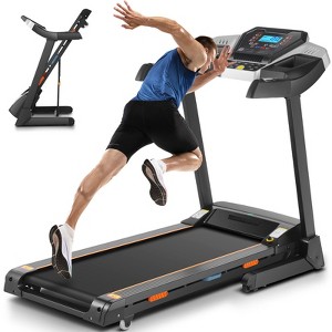 ANCHEER Folding Treadmill with Auto Incline, Smart App Control, Bluetooth Audio Speaker, LED Display, Max 9 MPH - 1 of 4