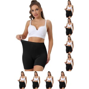 INSPIRE CHIC Women's Mid-Thigh Boxer Full Coverage Soft Stretch Boxer Briefs 9 Packs - 1 of 4