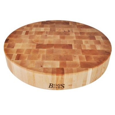 John Boos Boos Block CCB Series Round Large Reversible Wood Chopping Board, 3-Inch Thickness, 18" x 18" x 3"