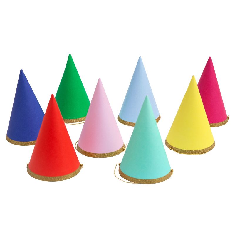 Meri Meri Multicolor Party Hats (Pack of 8), 1 of 6