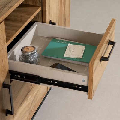 Ezra 29.25" Nordik Oak 2-Door Credenza with Drawers