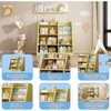 ALEXOUN Wooden Kids Bookshelf with Sling Book Rack - 4-Tier Bookcase & Toy Storage Organizer,Space-Saving Design for Toddler Room, Playroom - 4 of 4