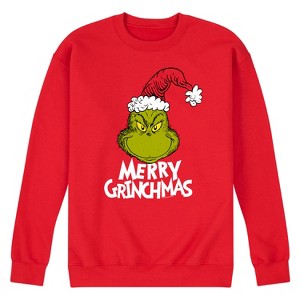 Men's - The Grinch - Merry Grinchmas Santa Grinch Graphic Fleece Sweatshirt - 1 of 4