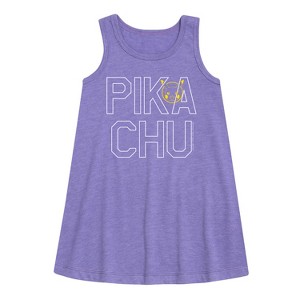 - Pokémon - Pikachu Logo Style Graphic Sleeveless Aline Dress - 1 of 3