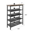 TIRAMISUBEST Industrial 5-Tier Shoe Rack with Mesh Shelves - Adjustable Entryway Storage Organizer for Living Room, Bedroom & Porch - 4 of 4