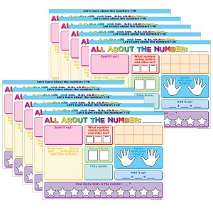 Ashley Productions® Smart Poly® PosterMat Pals™ Space Savers, 13" x 9-1/2", All About the Number, Pack of 10 - 1 of 1