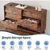 6 Drawer Dresser, 57" Wide Vintage Chest of Drawers with Bevel Design, Modern Dresser TV Stand for Bedroom, Living Room, Entryway and Closet - 3 of 4
