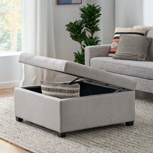 NicBex 35 Inch Square Storage Ottoman Bench with Birch Wood Legs for Bedroom,Living Room,Entryway - 1 of 4