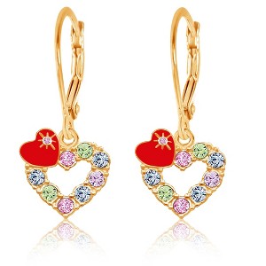Chanteur Hypoallergenic Kids Jewelry Accessories April White CZ Stud Earring Yellow Gold Brass Plating leverback is made from 925 Sterling silver - 1 of 1