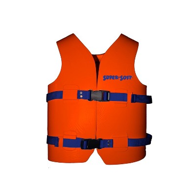 TRC Recreation 1021506 Super Soft Medium United States Coast Guard Approved Child Vinyl Coated Foam Life Preserver Floatation Vest, Sunset Orange