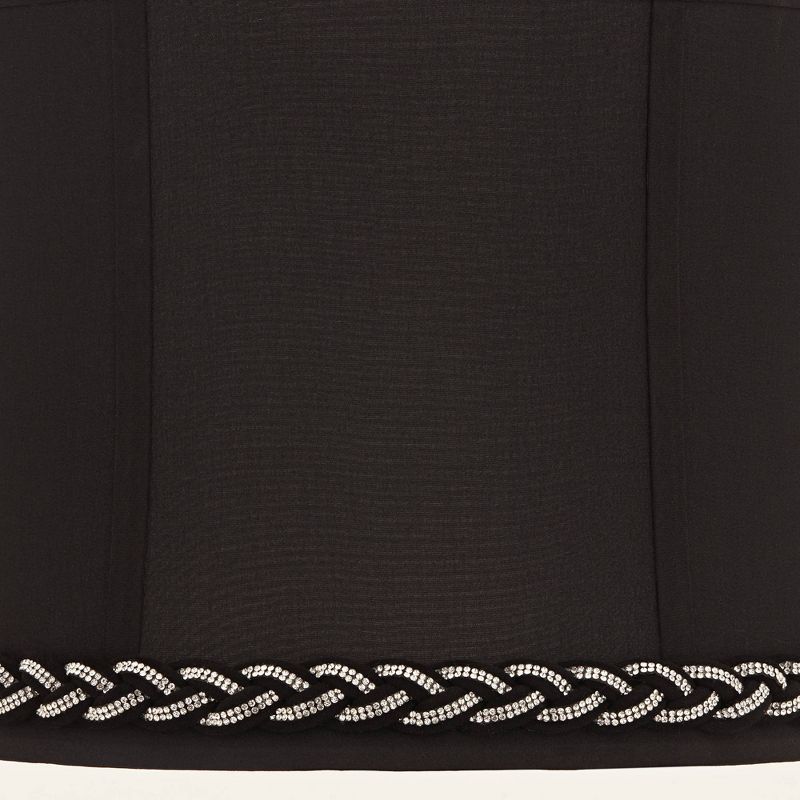 Springcrest Massa Drum Lamp Shades Black Medium 13" Top x 14" Bottom x 10" High Washer with Replacement Harp and Finial Fitting, 2 of 8