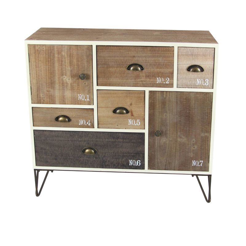 Wood and Metal 7 Drawer Buffet White/Black - Olivia & May, 6 of 22