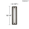 Possini Euro Design Belfonte Modern Outdoor Wall Light Fixtures Set of 2 Bronze Rectangular Frame LED 16 1/4" White Glass for Post Exterior - 4 of 4