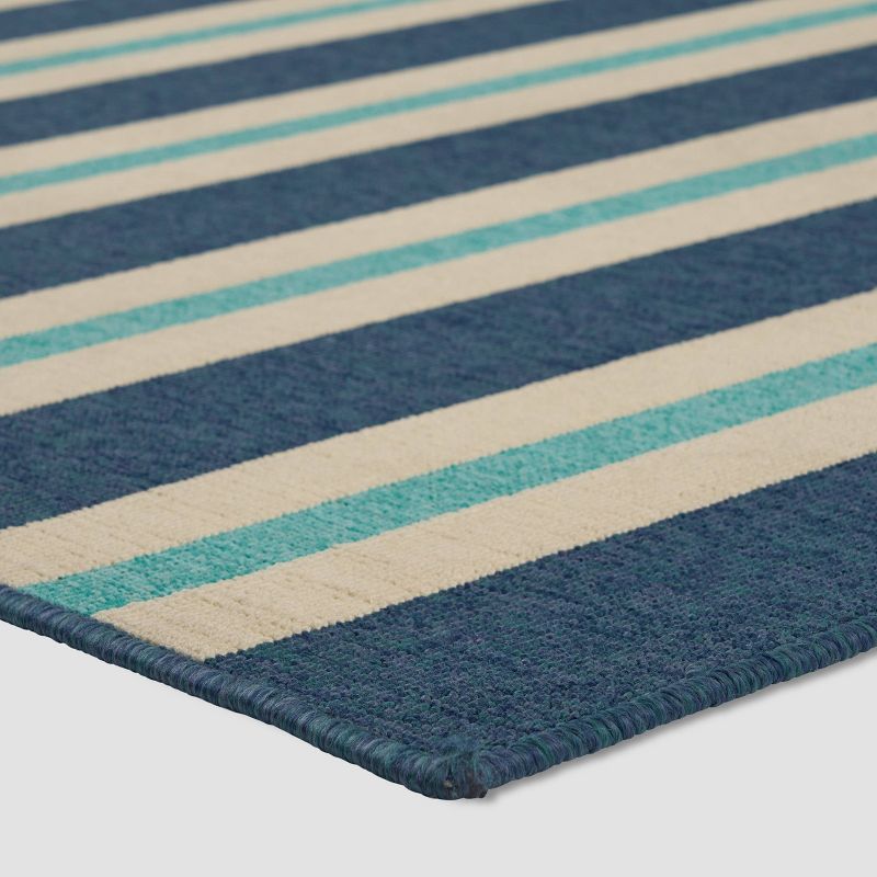 Ronan Geometric Outdoor Rug Blue/Ivory - Christopher Knight Home, 3 of 7