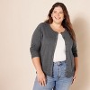 Women Cardigan Sweaters Long Sleeve Crewneck Cardigans Lightweight Open Front Sweater Casual Tops Fall - 4 of 4