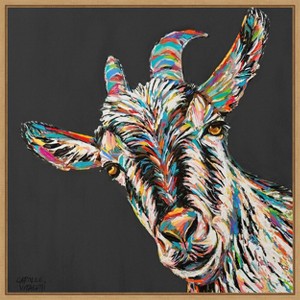 Amanti Art Custom Funny Goat I by Carolee Vitaletti Framed Canvas Wall Art - 1 of 4