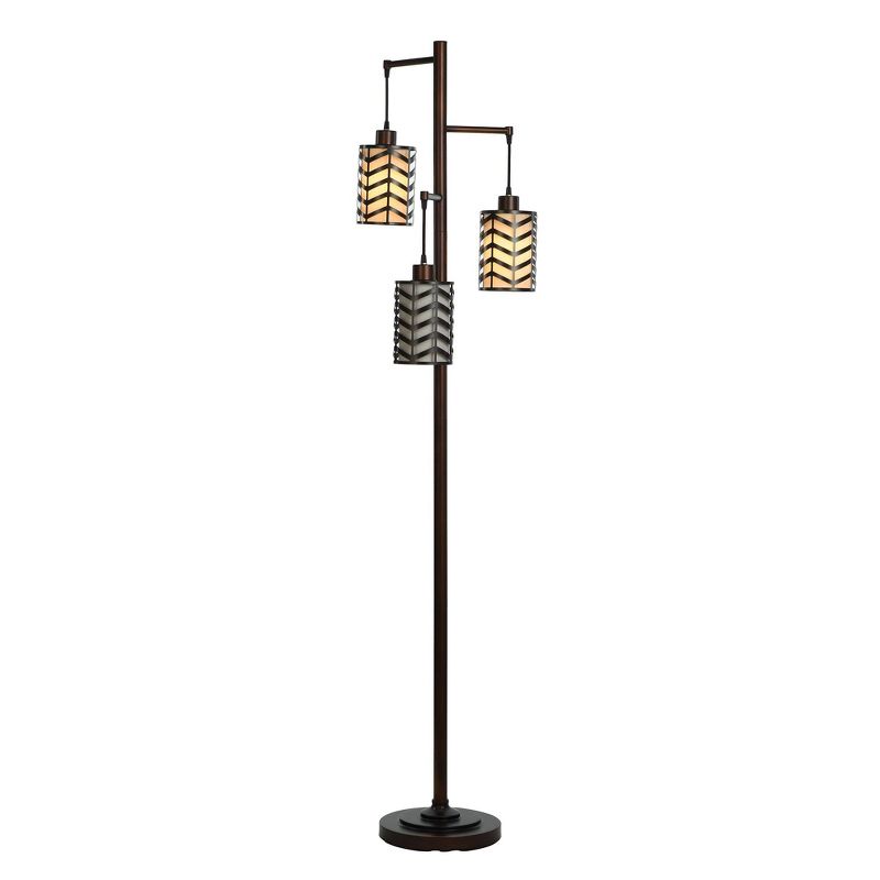 Wave Design Rubbed Bronze Finish Tree Floor Lamp - StyleCraft, 4 of 9