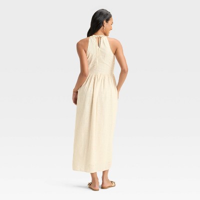 eyelet a line dress 40s Ivory A-Line Slip Dress, Eyelet Trim main image 0