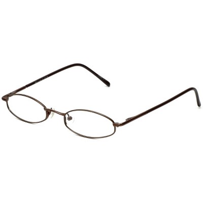 Flex Plus by Vivid FP-10 Designer Reading Eye Glasses in Shiny Brown 46mm +2.50 | Ladies | Oval Shape | Small Fit