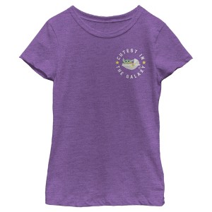Girl's Star Wars The Mandalorian The Child Cutest in the Galaxy Pocket T-Shirt - 1 of 3