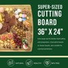 Acacia Wood Noodle Board - Stove Top Cover with Handles, Electric & Gas Stove Compatible, Counter & RV Use, Decorative Tray - 4 of 4