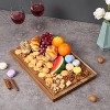 2-piece cutting board set, bamboo acacia wood block cutting board with drainage channels and handles, 18 x 12 inches - 3 of 4