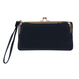 CTM Women's Fashion Kiss Lock Wristlet Vegan Leather Wallet - 1 of 4