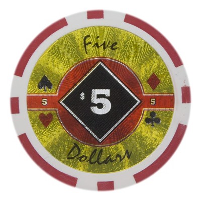 Slickblue Clay Composite Poker Chips 14-Gram 25-Pack, Laser Holo Design, Game Set, Black Diamond, $0.25-$1K
