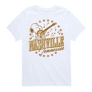 Boys' - Peanuts - Snoopy Banjo Nashville Tennessee Short Sleeve Graphic T-Shirt - 1 of 4