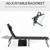 Chic Crate - Comfortable Outdoor Black Chaise Lounge Chair with 6-Level Reclining and Headrest for Beach, Yard, Patio - 4 of 4