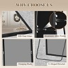 SEVOBAL 58"x18" Full Length Mirror with Stand Shatterproof Floor Mirror with Aluminum Frame for Bedroom Living Room, Black, 149.4"*54"*3.5" - 4 of 4