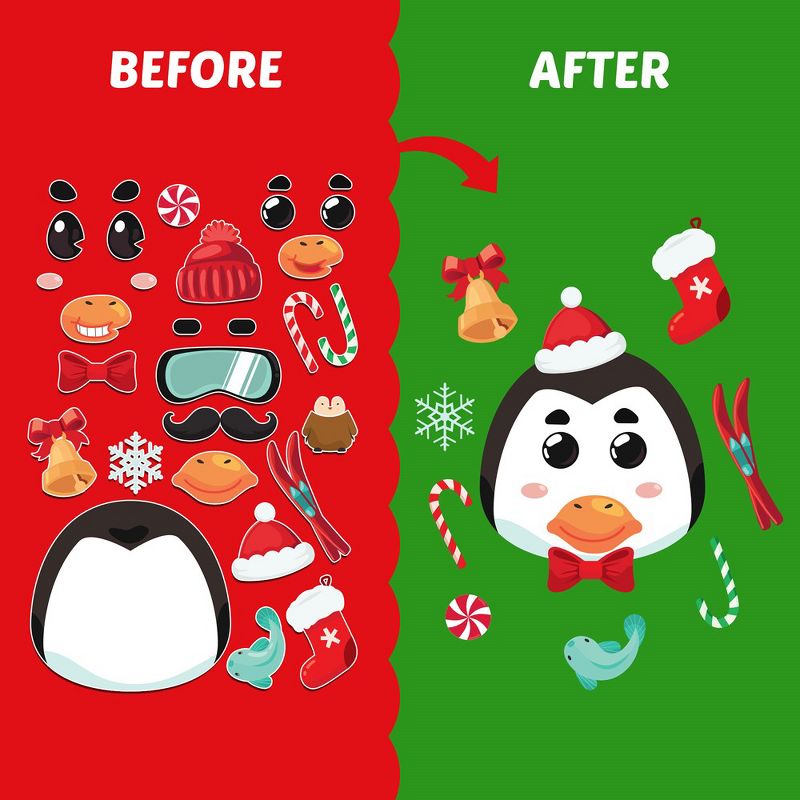 Fun Little Toys 36 PCS Christmas Make-a-Face Stickers Kids DIY Kits, 3 of 8