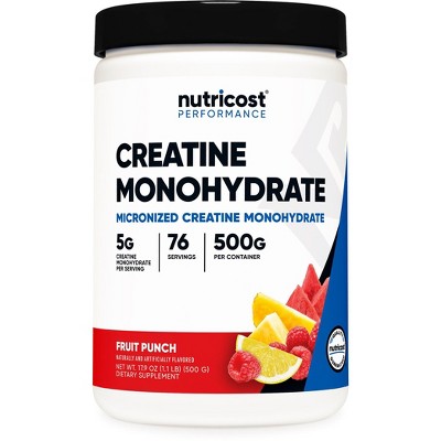Nutricost Creatine Monohydrate Powder Fruit Punch (500 Grams)