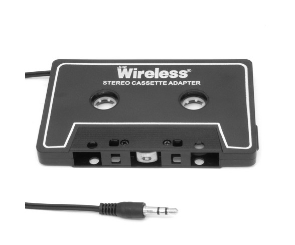 Just Wireless Cassette to 3.5mm Auxiliary Audio Adapter - Black
