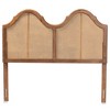 Hazel Vintage Wood and Synthetic Rattan Arched Headboard Walnut - Baxton Studio - 2 of 4