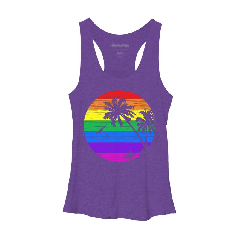 Women's Design By Humans Rainbow Summer By clingcling Racerback Tank Top, 1 of 4