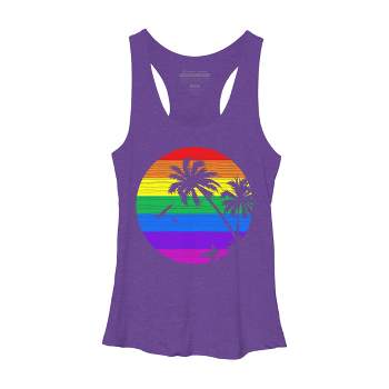 Women's Design By Humans Rainbow Summer By clingcling Racerback Tank Top